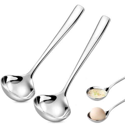 2 Stück Soßenlöffel,Schöpflöffel,Saucenlöffel Kleine Soßenkelle,Schöpfkelle Aus Spoon,Ideal Für Soßen,Suppen Und Dips,17 Cm Und 20,5 Cm,Perfekt Für Küche Und Restaurant