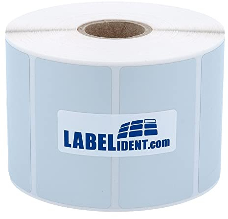Labelident Polyester Thermotransfer Etiketten silber - 57,15 x 31,75 mm - 2.100 PET Etiketten aus wasserfester Polyesterfolie, selbstklebend auf Rolle