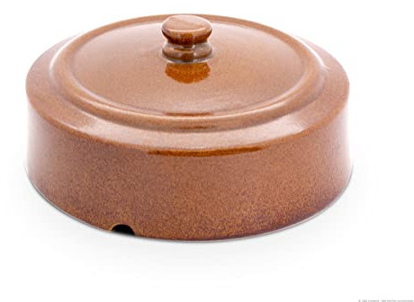 K&K Keramik Original Kerazo Ersatzteil - Deckel für Gärtopf Außendurchmesser: 24,5 cm, braun-glänzend die Abdeckung gehört zum Premium Gurkentopf [Form1] 5 und 10 L