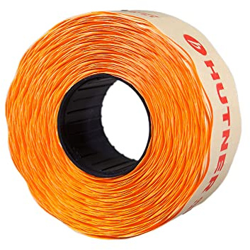 10 Rollen Preisetiketten 32x19 leucht-orange permanent | 10.000 Etiketten | Preisauszeichner Etiketten | Auszeichner Etiketten | HUTNER