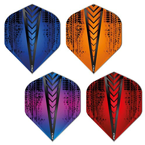 RED DRAGON Hardcore Treads Auswahlpackung Extra Dicke Standard Dart Flights - 4 Sätze pro Packung (12 Flights insgesamt)