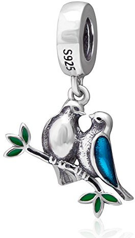 Charm-Anhänger für Pandora-Charm-Armband, 925er Sterlingsilber, Turteltaube, Valentina, a