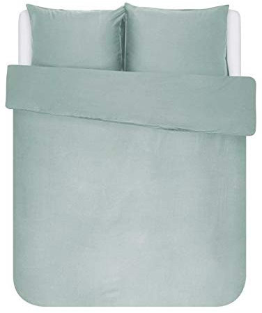 ESSENZA Bettwäsche Minte Dusty Green, 200x200 + 2X 80x80 cm - 100% Baumwollsatin 300TC - Uni