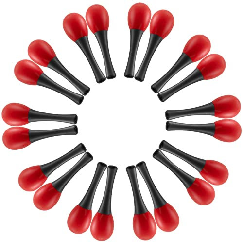 TIGER MAR28-10-RD Mini Egg Maracas - Childrens Percussion Shaker Instrument - Red - Pack of 10 Pairs