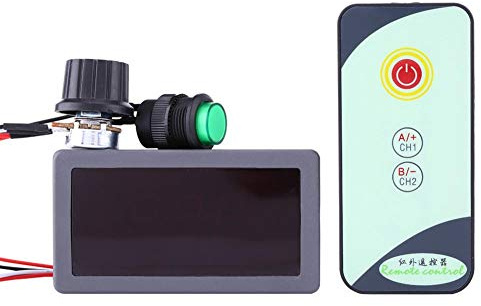 Regolatore di velocità del motore, display digitale del regolatore di velocità del motore DC 6V 12V 24V PWM con telecomando IR, manopola di controllo della velocità 0-100%