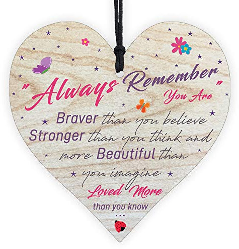Always Remember Loved More Than You Know - Handmade Wooden Perfect Hanging Heart Plaque-Sign Gift for Your Best Friendship