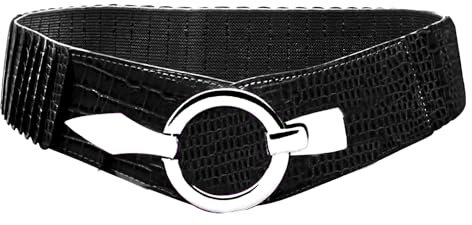 Gloop 6cm breiter Damen Gürtel Elastischer Taillengürtel, Hüftgürtel Stretch Gürtel mit Hakenverschluss