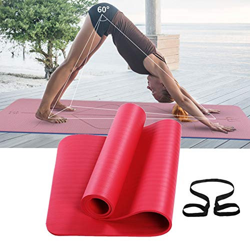 pzcvo Jogamatte Yoga Mat Travel Yoga Mat Leicht faltbar Yoga Stretch Mat Reise Yoga Matten Yoga Mat Dick Trainingsmatte rutschfest Eco Yoga Mat red,10mm