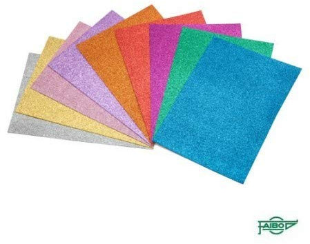 Confezione da 3 fogli di gomma EVA rosa con glitter 40 x 60