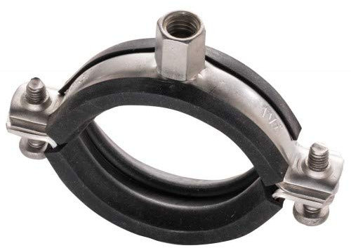 2 Stück - Rohrschellen Edelstahl mit Dämmung Größe 54-60 mm M8/M10 V4A