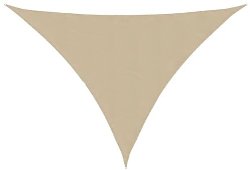 vidaXL Sonnensegel Wasserfest Sonnenschutz Windschutz Sonnendach UV Schutz Garten Terrasse Balkon Oxford-Gewebe Dreieckig 3,5x3,5x4,9m Beige