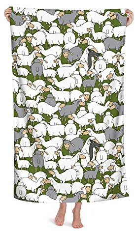 DLJIYZX Badetuch Wolf im Schafspelz Tarnung Weiches Badetuch Hochabsorbierendes Mehrzweckhandtuch Übergroßes Strandtuch 80X130CM