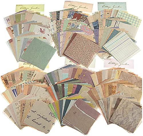 Scrapbooking Papier Vintage 360 Blätter Scrapbooking Paket Scrapbooking Papier Deko Bastelpapier Dekopapier Designpapier Scrapbook Zubehör für Tagebuch Notizbuch DIY Kunst und Handwerk(6 Styles)