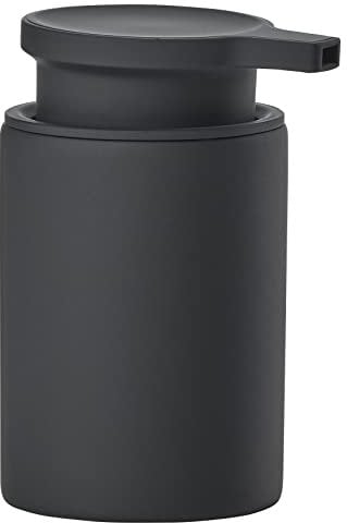 Zone Denmark Ume Seifenspender für Flüssigseife, Pumpspender fürs Bad, Steingut/Keramik, Skandinavisch im Design, 250 ml, Höhe 16 cm, Schwarz