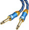 EMK Guitar Cable 2m, Mono 6.35mm 1/4inch Audio Cord TS 6.35 Instrument Cables Nylon Braided 6.3 Jack Straight to Male Gold-plated Plug Jack Lead for Electric Bass, Speaker, Amplifier, Keyboard