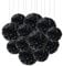 Ainmto 12 Stück Schwarze Seidenpapier Pompons Dekoration für Geburtstag, Hochzeit