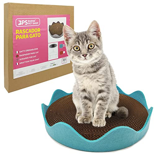BPS Rascador Gatos Cartón Corrugado con Borde de Fieltro Alfombra Rascador Redondo Color Azar BPS-10744