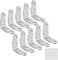 GAOHUI Angle Brackets, 10pcs Corner Brackets for Wood, Stainless L Shaped Bracket, 40x40x2mm, 90 Degree Plate Metal Angle Bracket, for Shelves, Furniture, Wood, with 40 Screws