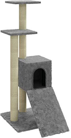 vidaXL Kratzbaum Sisal-Kratzsäulen Hellgrau 92cm Katzenbaum Katzenkratzbaum