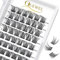 Cluster Lashes 72 Pcs QUEWEL Individual Lashes Wide Stem C/D Curl 8-16mm Length DIY Eyelash Extension False Eyelashes Individual Natural&Mega Styles Soft for Personal Makeup Use at Home (Natural-D-14)