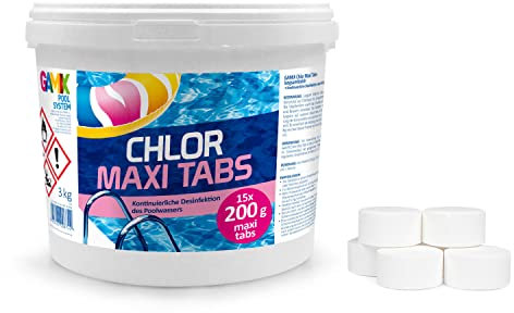 Chlortabs für Pool 200g - Langsamlöslich chlortabletten Pool - Desinfektion Chlorung Pool - Pool Chemie - Pflege für Schwimmbad - 5 kg