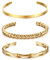 JeweBella 3 Stück Armreif Damen Silber/Gold Edelstahl Einfaches Armband Offen Set Stapelbar Glatt Poliert Twist Maschette Armreif Armband Breite 4MM