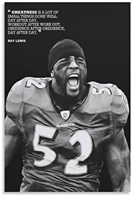 XINGSHANG American Football Ray Lewis Poster Gemälde Leinwand Wandkunst Wohnzimmer Poster Gemälde 40 x 60 cm