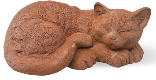Toocook Handgefertigte Katze aus Terrakotta für Gartenmöbel, einzigartige Dekoration, wetterfest (schlafende Katze)