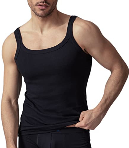 Canottiera Uomo Costine (3 Pezzi) Intima 100% Cotone Spalla Stretta Antisudore Estiva