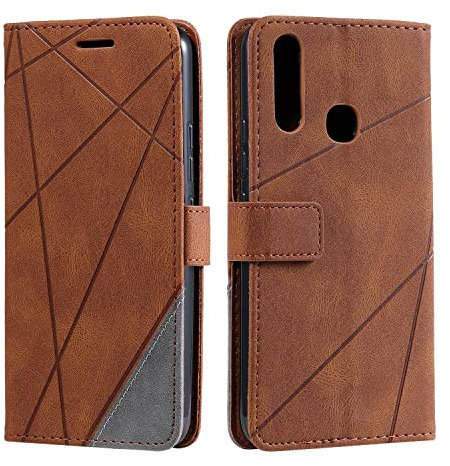 Vankii Kompatibel mit Vivo Y11/Y12/Y15/Y17/Y3/Y3S Hülle, Handyhülle Vivo Y11/Y12/Y15/Y17/Y3/Y3S, Wallet PU Leder Brieftasche Tasche Case Schutzhülle Klapphülle Klappbar Lederhülle(Braun)