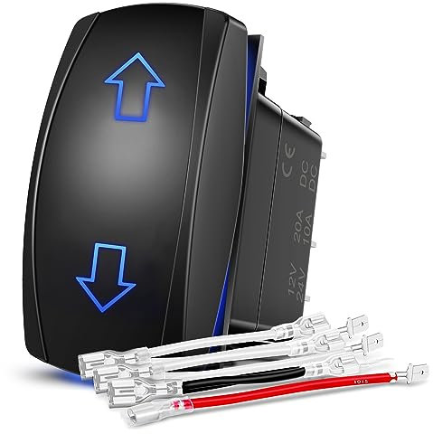 Nilight Arrows Motor Polarity Reverse Momentary Rocker Switch DPDT 20A 12V 24V 7PIN (ON) Off (ON) Switch Toggle Wire Up Down Carling Switch for Car Boat Truck Linear Actuator Trailer, 2 Years Warranty