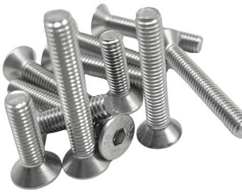 Topnorm24 - Tornillos avellanados M4 x 50 mm - 50 unidades con hexágono interior de acero inoxidable DIN 7991 V2A A2 VA Allen, rosca métrica completa para tuercas y arandelas (M4 x 50 (50 unidades)