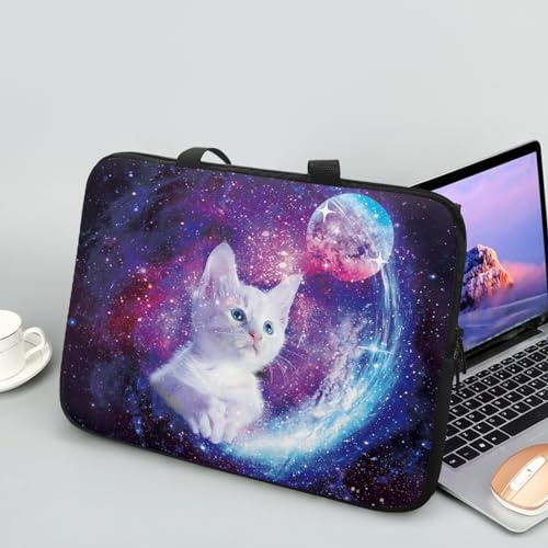 ENEN Laptoptasche 10-17 Zoll, Laptop-Taschen, Tier Drucken Laptop Tasche Business Büro Arbeit Computertasche, Schlanke Notebook Tasche für Herren Frauen (10 Zoll,Katze)