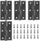 4 Pack Door Hinges Stainless Steel Folding Bifold Butt Cabinet Hinges Black Door Hinges with Screws for Door, Furnitures, Wooden Boxes, Windows, Cupboard, Dressers 70 x 40mm