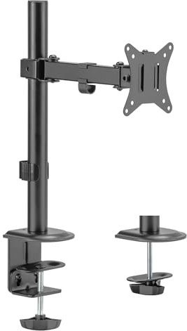 Maclean MC-572N Monitorhalterung 17-32 Tischhalterung, Höhenverstellbar, Schwenkbar Neigbar Drehbar VESA 75x75 100x100, Monitorarm mit Gelenk Belastung bis 9kg