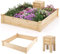HOMASIS Cama Jardín Elevada con Compostera, Macetero de Madera de Cedro, 300 L con Contenedor de Compost 26 L, Cajones Jardín para Flores y Hierbas, jardín, terraza124 x 124 x 25,5 cm, Natural