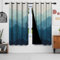 Uiiooazy Gardinen Blau, Vorhänge Abstrakt Waldmotiv Berg Landschaft Gardinen Blickdicht Thermovorhang Polyester Thermogardinen Verdunklungsvorhänge mit Ösen für Wohnzimmer Schlafzimmer, 140x160cm