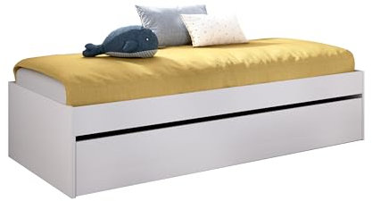 DEKIT GRUPO RIMOBEL LAGO - Aro de cama 90X190 con arrastre - BLANCO - 40,3 x 95,8 x 194,8