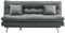 INMOZATA 3 Seater Sofa Bed 190cm Velvet Sofa Couch Click Clack Bed Settee Convertible Sofabed with Metal Legs/2 Pillows for Living Room Bedroom,190cm x 93cm x 87cm (Grey)