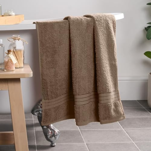 Brentfords Bath Towel Light Brown, Super Soft 100% Cotton Towels for Bathroom Showers Highly Absorbent Large Bath Towels Luxury Quality Towel Pack, 1 Piece