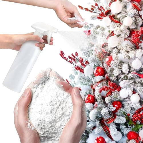 hatisan 2,5 kg Schneebeflockungspulver mit Sprühflasche, sofortiger Schnee, Beflockungs-Set für Weihnachtsdekorationen drinnen und draußen (2,5 kg)