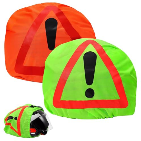 WANDGU Warndreieck Motorrad Helm Motorradhelm Überzug 2 Stück Warnhaube für Helme Erste Hilfe Pannendreieck Helmüberzug Motorradhelm Warndreieck Helmüberzug für Unfallsicherung Unfallstelle