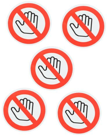 VILLFUL 5blätter Warnaufkleber Nicht Berühren ø Selbstklebend Sicherheitswarnung Für Maschinen Leicht Anzubringen Wetterfest Für Glatte Oberflächen Wie