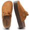 Zuecos De Plataforma para Mujer con Hebilla Ajustable, Pantuflas De Cuero con Plataforma Y Plantilla De Corcho Suave, Sandalias De Ante Semi-Cerradas, Zapatillas De Casa con Suela Gruesa