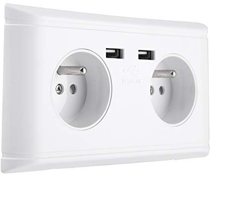 Salida de Alimentación de Pared de Diseño de Puerto USB con Enchufes Dobles y Puerto USB Doble para Casa, Oficina, Restaurante, Hotel