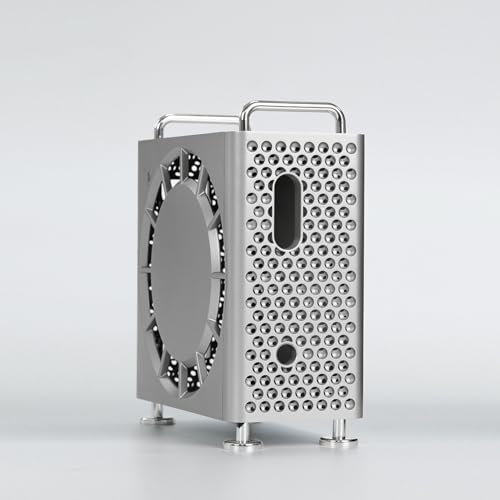 Chassis Case for Mac Mini 2024 M4/M4 Pro, ABS Hard Vertical Stand Computer Case Protective Dustproof Heat Dissipation Bracket Storage Cover DIY Part (sliver)