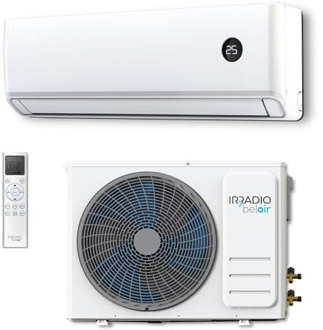 ALASTOR 12, 12000 btu, Kit Condizionatore Inverter con Pompa di Calore, Gas R32, Classe A++/A+, Telecomando, Filtri Lavabili, Display LCD, Funzioni Avanzate, Timer Programmabile