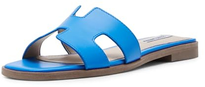 Steve Madden Women's Hadyn Sandal, Blue Leather, 7.5 UK
