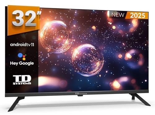 TD Systems - Smart TV 32 Pulgadas HD, Android 11, Google Assistant, Control por Voz, televisión TDT 2025. Televisor con 3 años de Garantia - PRIME32K20GLE