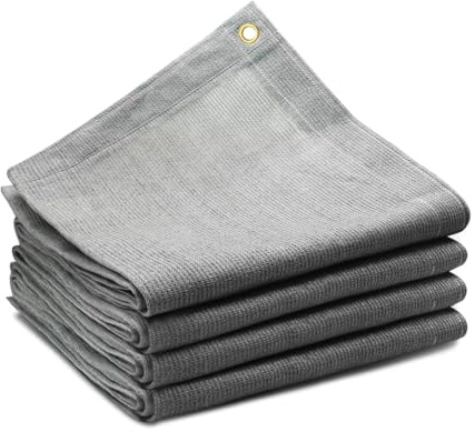 Vocray 90% Sun Shades for Patio, 3x4.5 M Patio Shade Cloth, Gray Breathable Sunshade screen Fabric, Uv Block Shade Netting for Pergola, Balcony, Backyard, Deck, Porch, Pool, Carport